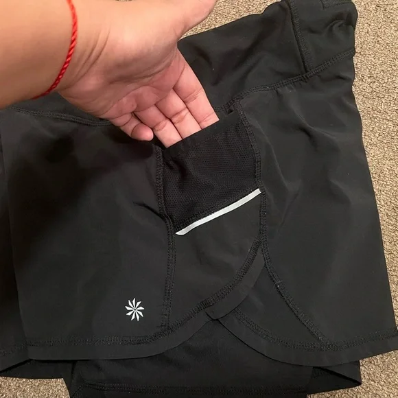 Athleta  2:1 Running Layered Athletic Black Shorts Size Small EUC - Picture 4 of 7